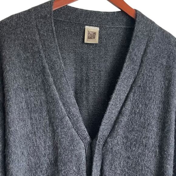 The Little Alpacas House Mens Cardigan‎ Sweater Gray Wool Grandpa Academia Cozy - Picture 9 of 9